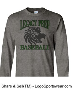 Legacy Prep Baseball - 100% Heavyweight Ultra Cotton Long Sleeve Adult T-Shirt Design Zoom