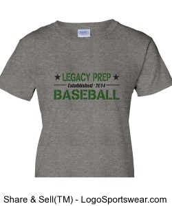 Legacy Prep Baseball - Gildan Cotton Ladies T-shirt Design Zoom